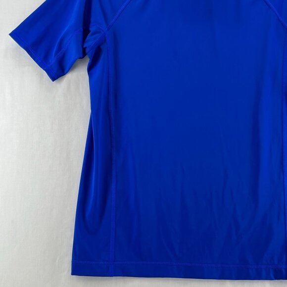Lands' End Rash Guard Swim Top Youth L Short Sleeve Mock Neck Stretch Royal Blue - Picture 4 of 11